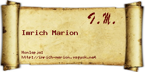 Imrich Marion névjegykártya